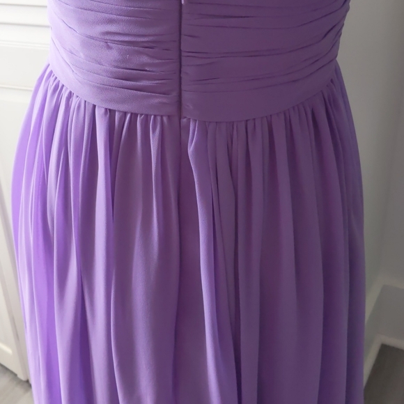 Purple Bridesmaid Formal Strapless Dress Sz 2 - Picture 7 of 13